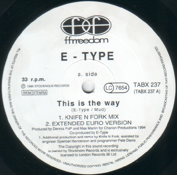 E-Type - This Is The Way - Used Vinyl Record 12" image 3