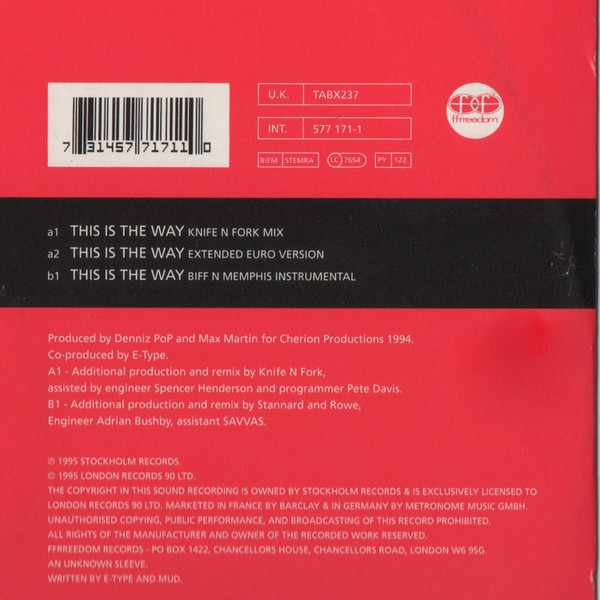 E-Type - This Is The Way - Used Vinyl Record 12" image 5