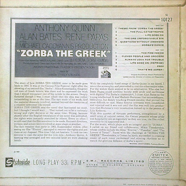 Mikis Theodorakis - Zorba The Greek (Original Soundtrack) - Used Vinyl image 2