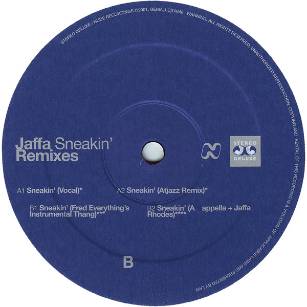 Jaffa - Sneakin' (Remixes) - Used Vinyl Record 12" image 4