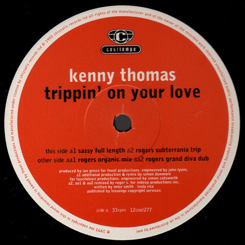 Kenny Thomas - Trippin' On Your Love - Used Vinyl Record 12" image 3