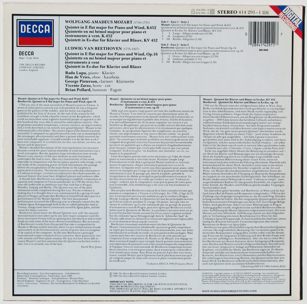 Wolfgang Amadeus Moz - Quintets For Piano And Wind = Quintette Fur K image 2