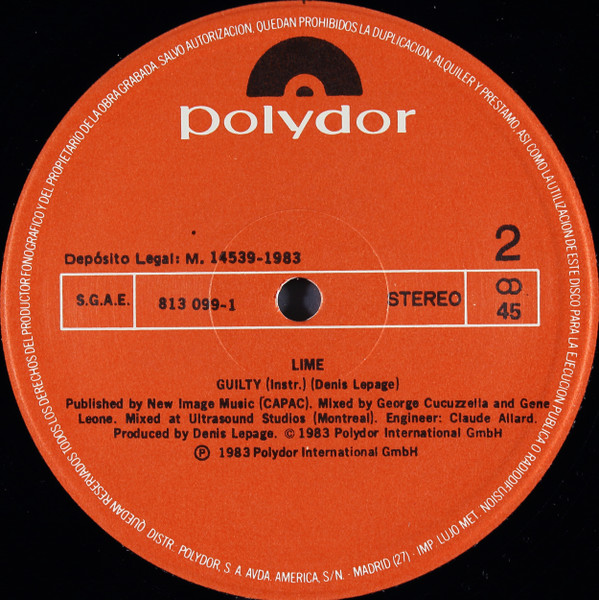 Lime - Guilty = Culpable - Used Vinyl Record 12" image 4