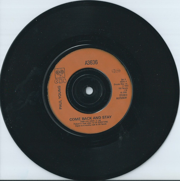 Paul Young - Come Back And Stay - Used Vinyl Record 7" image 3