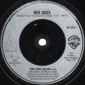 Bee Gees - You Win Again (Fade) - Used Vinyl Record 7" image 1
