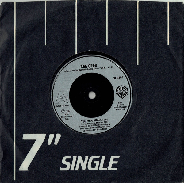 Bee Gees - You Win Again (Fade) - Used Vinyl Record 7" image 3