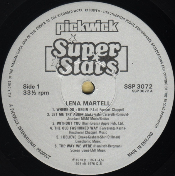 Lena Martell - Used Vinyl Record image 3