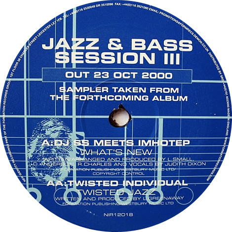 DJ SS - Jazz & Bass Session III - Used Vinyl Record 12" image 2