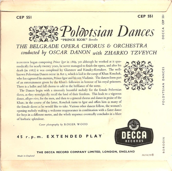 Alexander Borodin - Polovtsian Dances - Used Vinyl Record 7" image 2