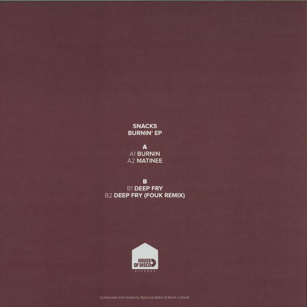 Snacks - Burnin' - Vinyl Record 12" image 2