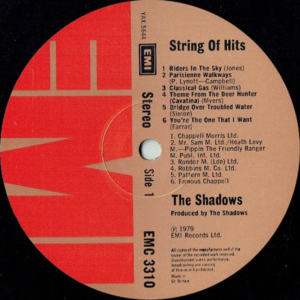 Shadows - String Of Hits - Used Vinyl Record image 3