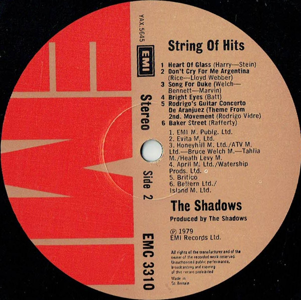 Shadows - String Of Hits - Used Vinyl Record image 4