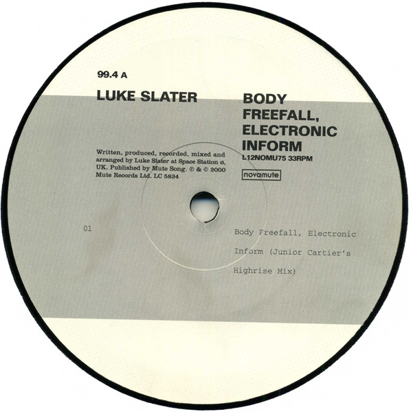 Luke Slater - Body Freefall, Electronic Inform #2 - Used Vinyl Record image 3