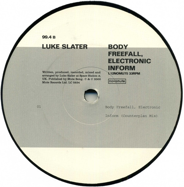 Luke Slater - Body Freefall, Electronic Inform #2 - Used Vinyl Record image 4