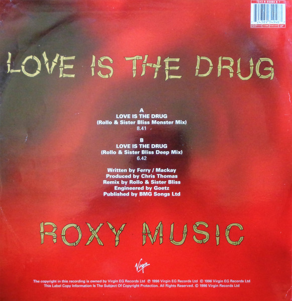 Roxy Music - Love Is The Drug (Rollo & Sister Bliss Mixes) - Used Vin image 2
