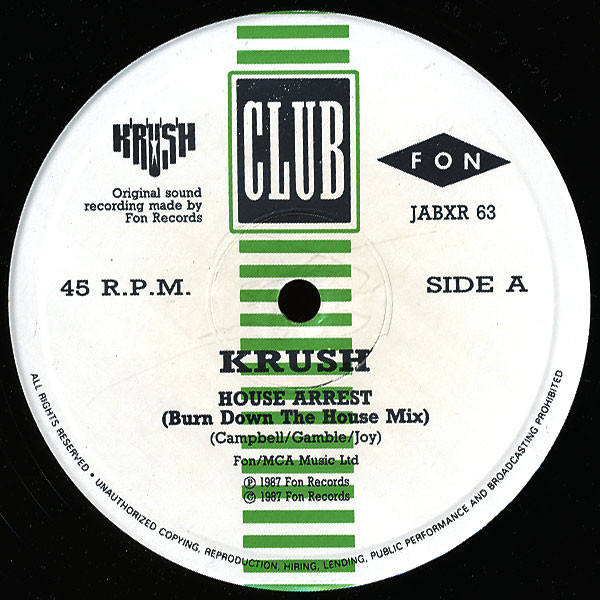 Krush - House Arrest (Burn Down The House!!) - Used Vinyl Record 12" image 3