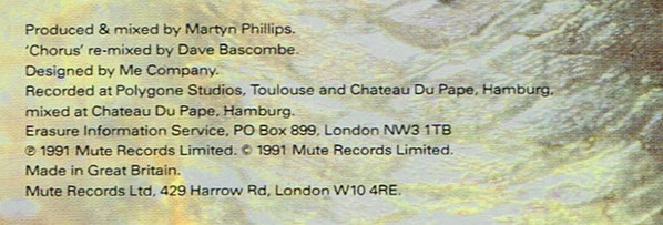 Erasure - Chorus - Used Vinyl Record 7" image 5