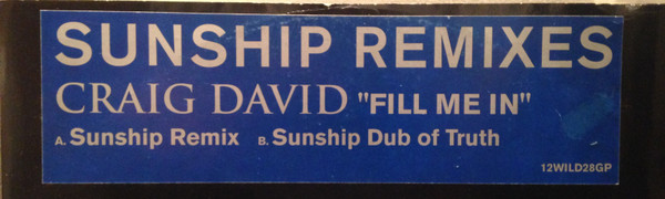Craig David - Fill Me In (Sunship Remixes) - Used Vinyl Record 12" image 2