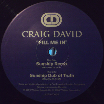 Craig David - Fill Me In (Sunship Remixes) - Used Vinyl Record 12" image 6