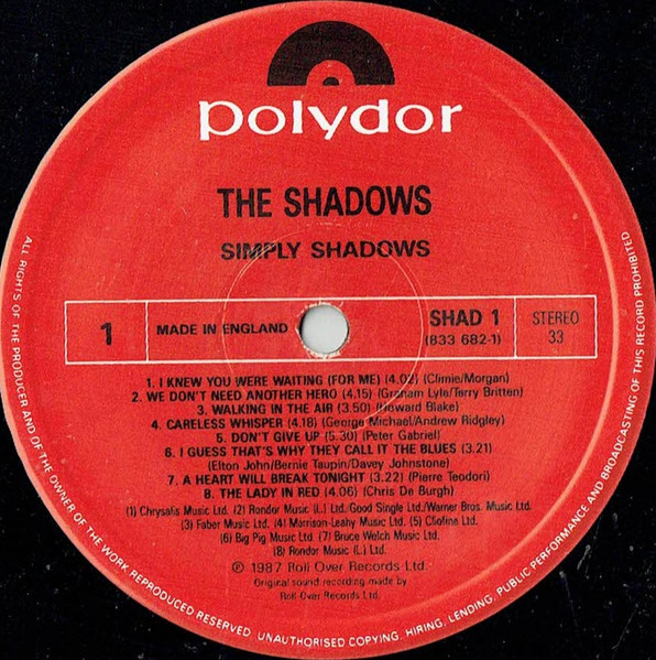 Shadows - Simply... Shadows - Used Vinyl Record image 3
