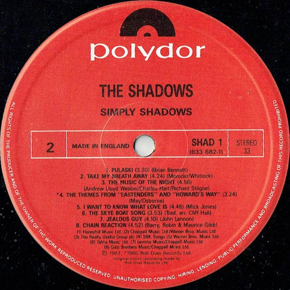 Shadows - Simply... Shadows - Used Vinyl Record image 4