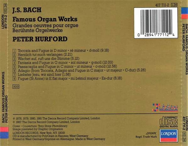 Johann Sebastian Bac - Toccata & Fugue D minor Famous Organ Works - U image 2
