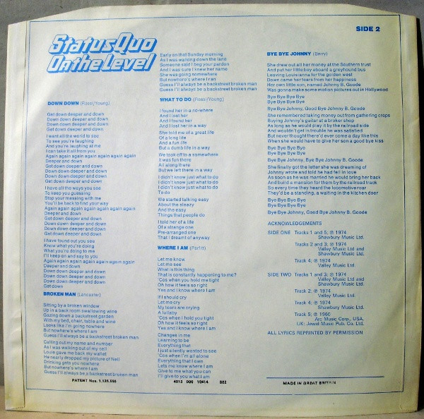 Status Quo - On The Level - Used Vinyl Record image 7