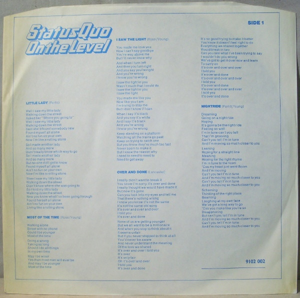 Status Quo - On The Level - Used Vinyl Record image 8