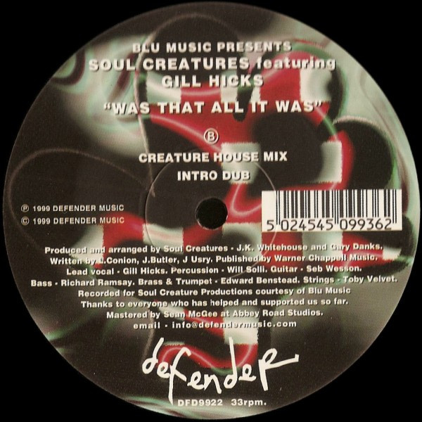 Blue Productions - Was That All It Was - Used Vinyl Record 12" image 2