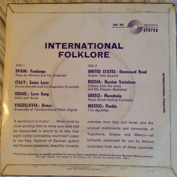Various - Folklore International - Used Vinyl Record 7" image 2