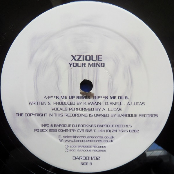 Xzique - Your Mind - Used Vinyl Record 12" image 4
