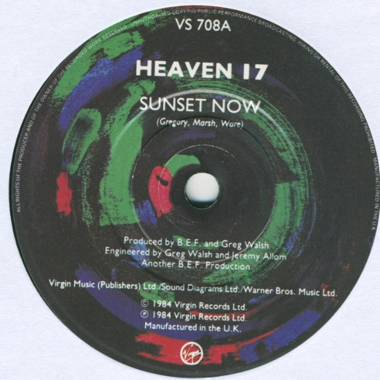 Heaven 17 - Sunset Now - Used Vinyl Record 7" image 3