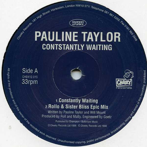 Pauline Taylor - Constantly Waiting - Used Vinyl Record 12" image 2