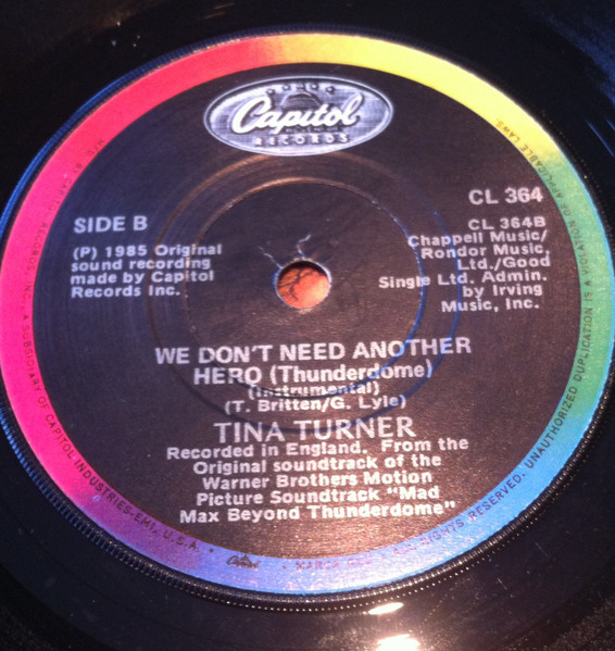 Tina Turner - We Don't Need Another Hero (Thunderdome) - Used Vinyl R image 2