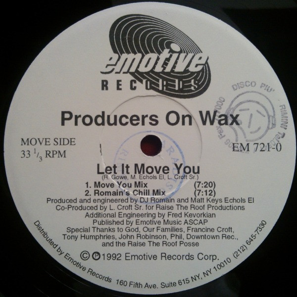Producers On Wax - Feel The Piano / Let It Move You - Used Vinyl Reco image 2