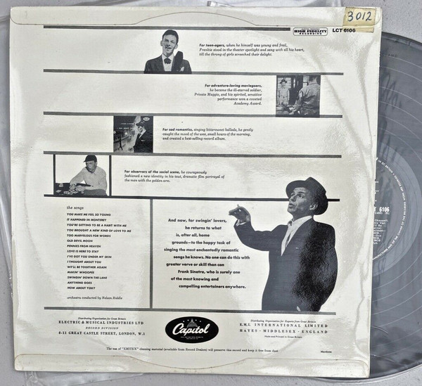 Frank Sinatra - Songs For Swingin' Lovers - Used Vinyl Record image 2