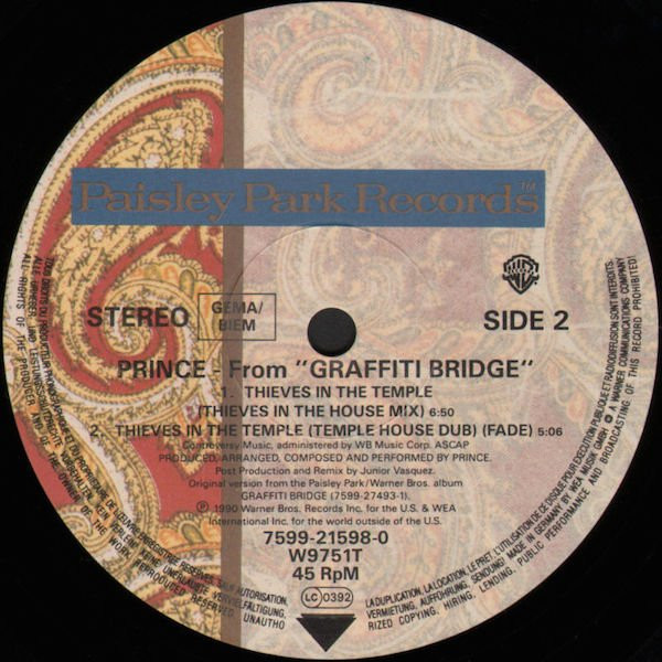 Prince - Thieves In The Temple (Remix) - Used Vinyl Record 12" image 4