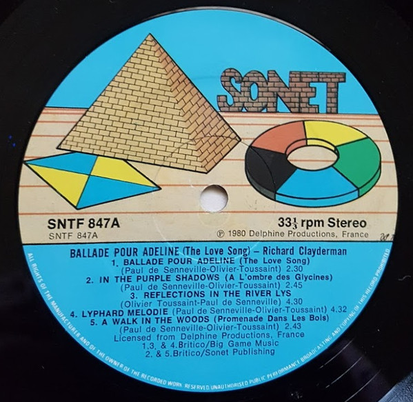Richard Clayderman - Ballade Pour Adeline (The Love Song) - Used Vin image 3