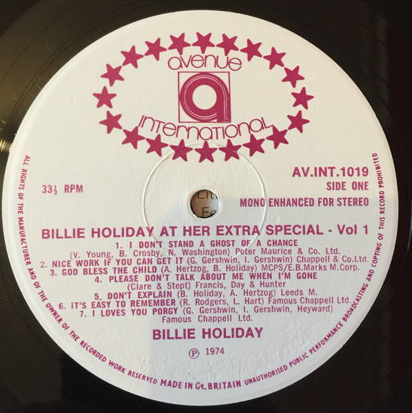 Billie Holiday - At Her Extra Special Vol. One - Used Vinyl Record image 3