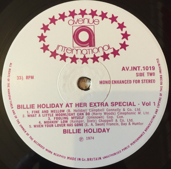 Billie Holiday - At Her Extra Special Vol. One - Used Vinyl Record image 4