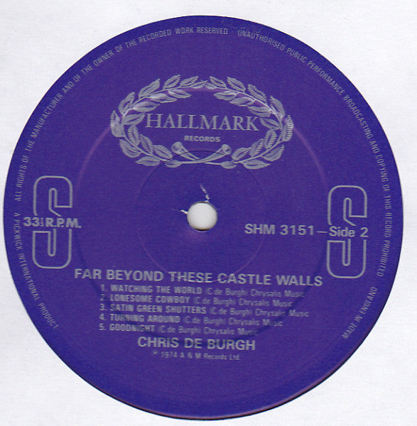 Chris de Burgh - Far Beyond These Castle Walls - Used Vinyl Record image 4