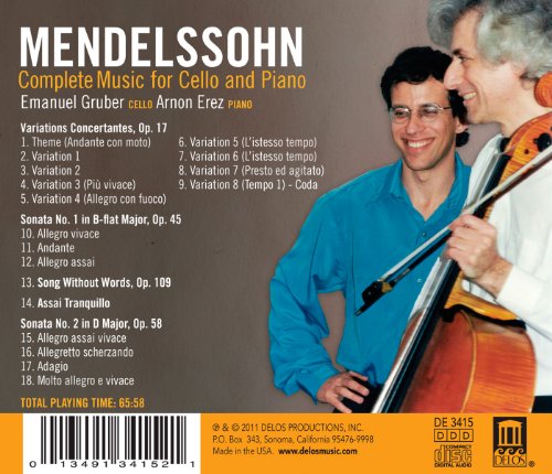 Emanuel Gruber - Mendelssohn: Complete Music for Cello and Piano - CD image 2