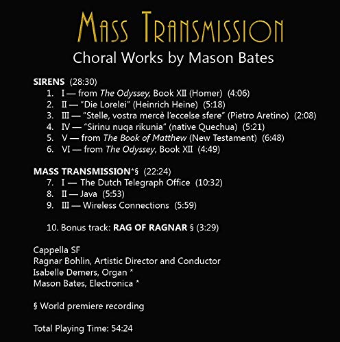 Cappella SF - Mass Transmission: Choral Works By Mason Bates - CD image 3