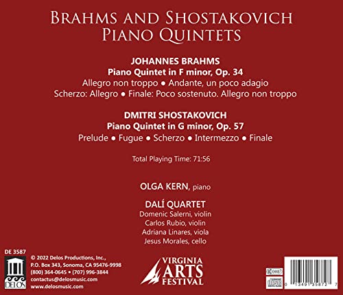 BRAHMS / KERN / DALI - PIANO QUINTETS - CD image 2