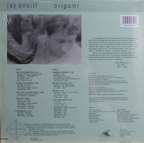 Jay Ansill - Origami - Used Vinyl Record image 2