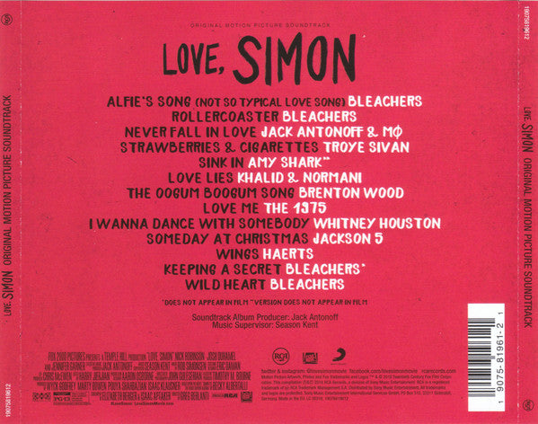 Various - Love, Simon (Original Motion Picture Soundtrack) - CD image 3