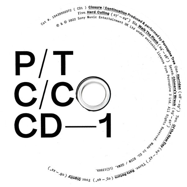 Porcupine Tree - CLOSURE / CONTINUATION - CD Longplay image 5