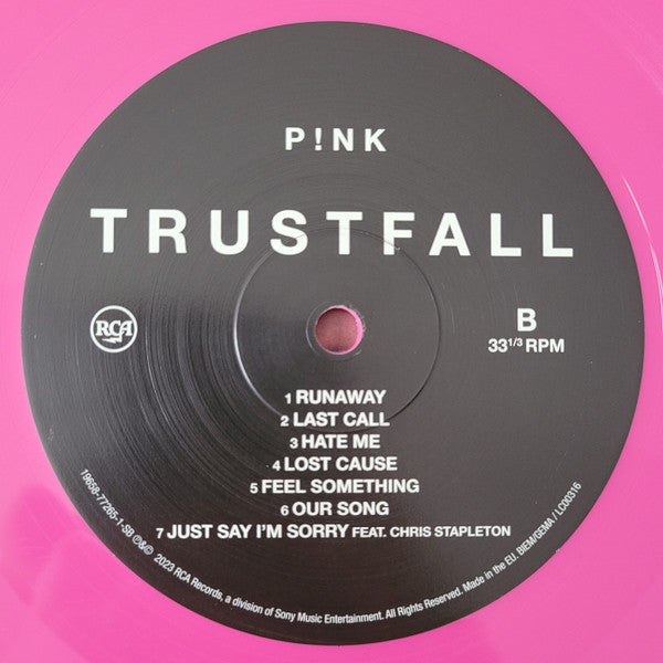 P!NK - TRUSTFALL Pink LP Vinyl - Vinyl Record Pink Vinyl image 5