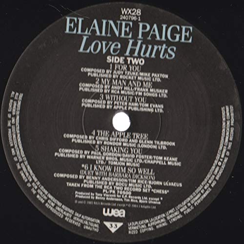 Elaine Paige - Love Hurts - Used Vinyl Record image 3
