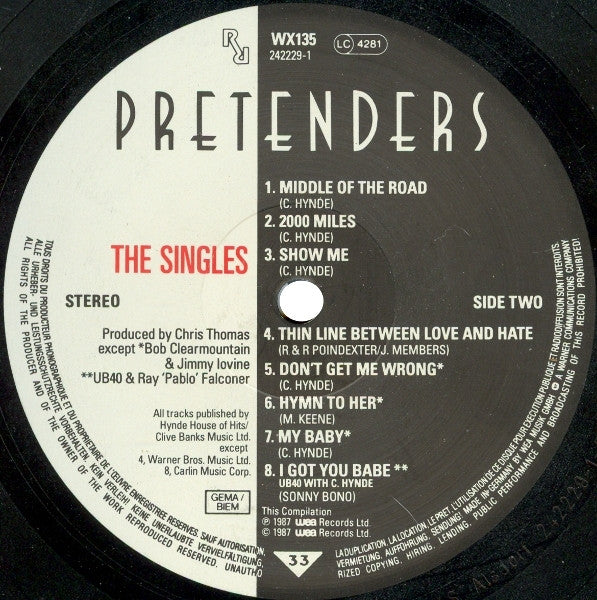 Pretenders - Singles - Used Vinyl Record image 4